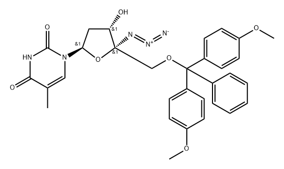 Thymidine, 4'-azido-5'-O-[bis(4-methoxyphenyl)phenylmethyl]- (9CI) Structural