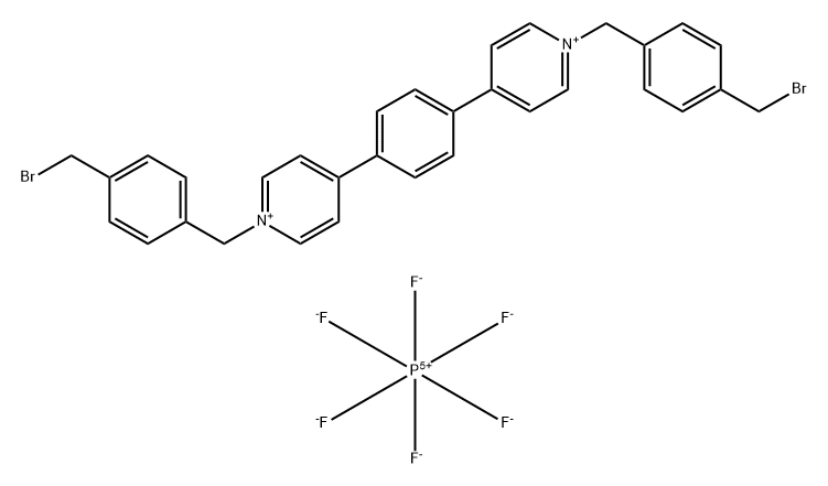 bis(4-bromomethyl) (bis-p-benzyl-4,4’-(1,4-phenylene)bispyridine)bis(hexafluorophosphate) Structural