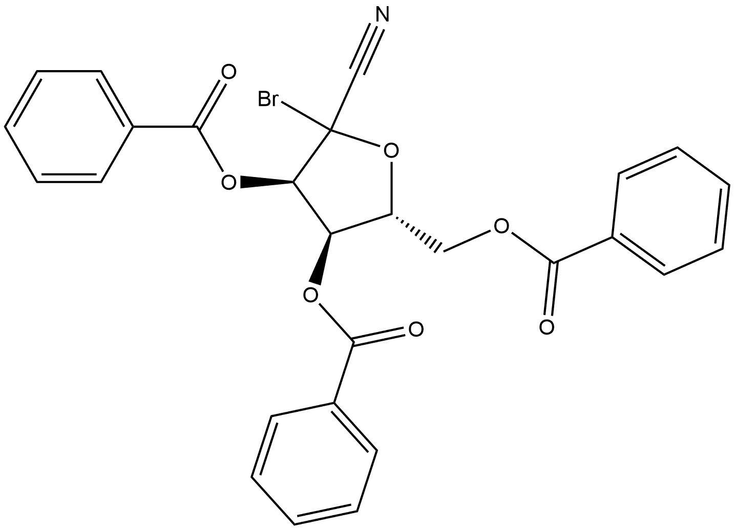 D-ribo-2-Hexulofuranosononitrile, 2-bromo-2-deoxy-, 3,4,6-tribenzoate Structural