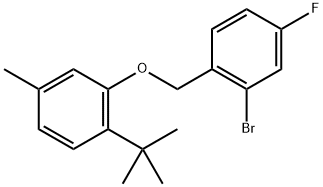 Benzene, 2-bromo-1-[[2-(1,1-dimethylethyl)-5-methylphenoxy]methyl]-4-fluoro- Structural