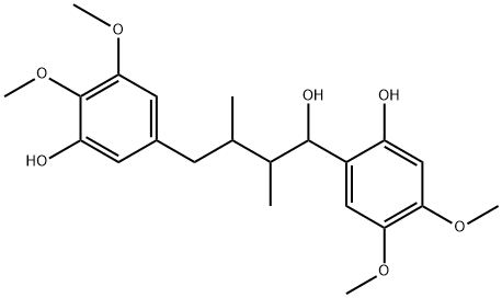 Benzenebutanol, 3-hydroxy-α-(2-hydroxy-4,5-dimethoxyphenyl)-4,5-dimethoxy-β,γ-dimethyl-, (-)- Structural