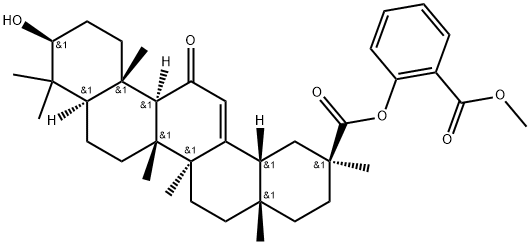 Olean-12-en-29-oic acid, 3-hydroxy-11-oxo-, 2-(methoxycarbonyl)phenyl ester, (3β,20β)- Structural