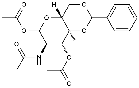 2-Acetamido-1,3-DI-O-acetyl-4,6-O-benzylidene-2-deoxy-D-glucopyranose Structural
