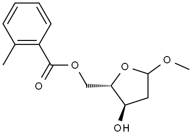Methyl 2-deoxy-5-O-toluoyl-L-ribofuranoside Structural
