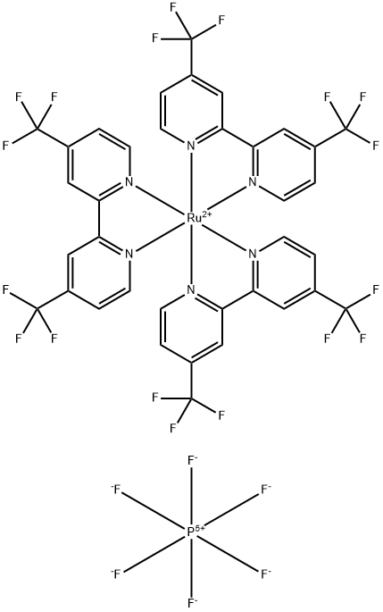 Ruthenium(2+), tris[4,4'-bis(trifluoromethyl)-2,2'-bipyridine-N,N']-, (OC-6-11)-, bis[hexafluorophosphate(1-)] (9CI) Structural
