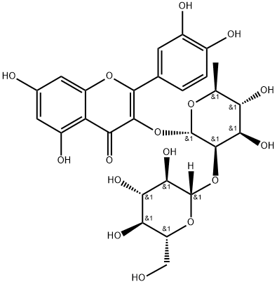 quercetin 3-O-beta-D-glucopyranosyl-(1->2)-rhamnopyranoside Structural