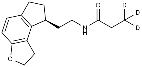 N-{2-[(8S)-1H,2H,6H,7H,8H-indeno[5,4-b]furan-8-yl]ethyl}(3,3,3-2H?)propanamide Structural