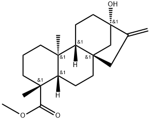 Kaur-16-en-18-oic acid, 13-hydroxy-, methyl ester, (4α)- Structural