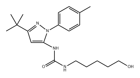 Urea, N-[3-(1,1-dimethylethyl)-1-(4-methylphenyl)-1H-pyrazol-5-yl]-N'-(5-hydroxypentyl)- Structural