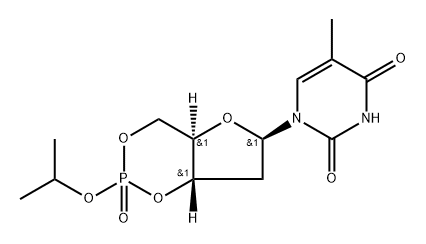 Thymidine, cyclic 3′,5′-[1-methylethyl (S)-phosphate] Structural