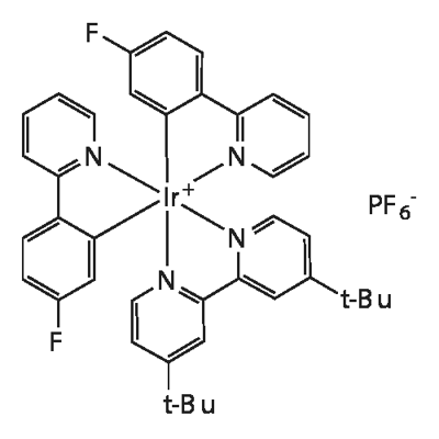 [2,2'-bis (4-tert-butylpyridine)] bis [2- (4-fluorophenyl) pyridine] iridium (III) hexafluorophosphate