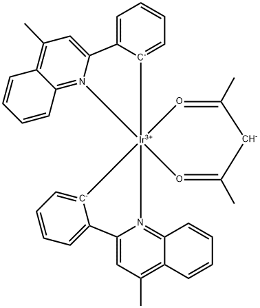 IR809, Bis(2-(3,5-dimethylphenyl)-4-methylquinoline-C2,N) (acetylacetonato)iridium(III) Structural
