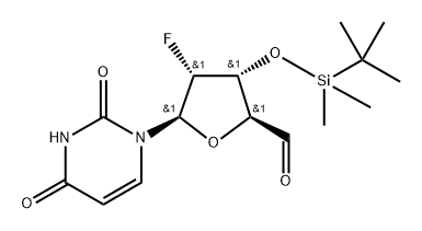 Uridine, 2',5'-dideoxy-3'-O-[(1,1-dimethylethyl)dimethylsilyl]-2'-fluoro-5'-oxo- Structural