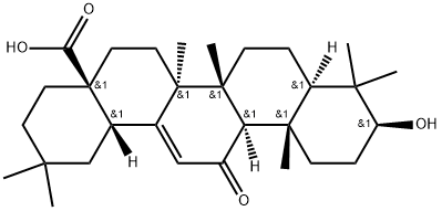 Olean-12-en-28-oic acid, 3-hydroxy-11-oxo-, (3β)- Structural