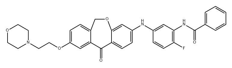 Benzamide, N-[5-[[6,11-dihydro-9-[2-(4-morpholinyl)ethoxy]-11-oxodibenz[b,e]oxepin-3-yl]amino]-2-fluorophenyl]- Structural