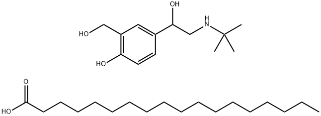 Octadecanoic acid, compd. with α1-[[(1,1-dimethylethyl)amino]methyl]-4-hydroxy-1,3-benzenedimethanol (1:1) (9CI) Structural