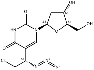 Uridine, 5-(1-azido-2-chloroethyl)-2'-deoxy-, (S)- (9CI) Structural