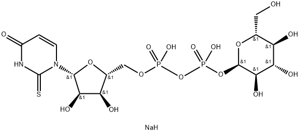 Diphosphoricacid1-α-D-glucopyranosylester2-[(4'-methylthio)uridin-5''-yl]esterdisodiumsalt Structural