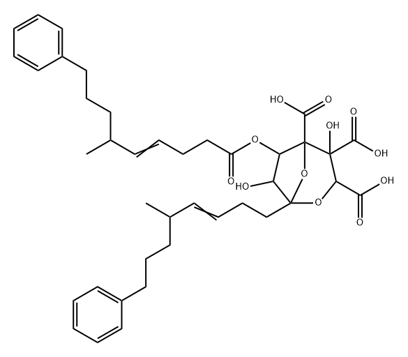 L-glycero-D-altro-Tridec-10-en-7-ulo-7,4-furanosonic acid, 2,7-anhydro-3,4-di-C-carboxy-8,9,10,11,12,13-hexadeoxy-12-(3-phenylpropyl)-, 5-[(4E)-6-methyl-9-phenyl-4-nonenoate], (7S,10E,12ξ)- (9CI)