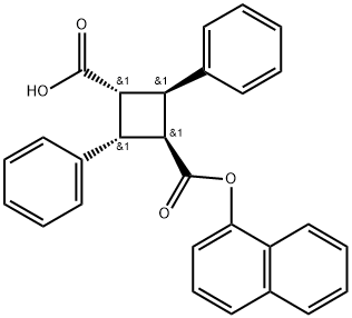 1,3-Cyclobutanedicarboxylic acid, 2,4-diphenyl-, 1-(1-naphthalenyl) ester, (1β,2R,3α,4R)- Structural