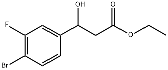 ethyl 3-(4-bromo-3-fluorophenyl)-3-hydroxypropanoate Structural