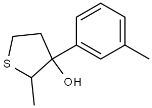 2-Methyl-3-(3-methylphenyl)thiolan-3-ol Structural