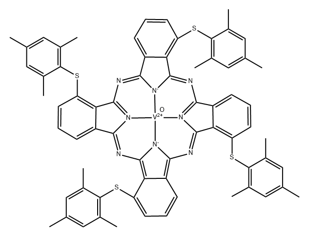 Vanadium, oxo[1,8,15,22-tetrakis[(2,4,6-trimethylphenyl)thio]-29H,31H-phthalocyaninato(2-)-κN29,κN30,κN31,κN32]-, (SP-5-12)- Structural