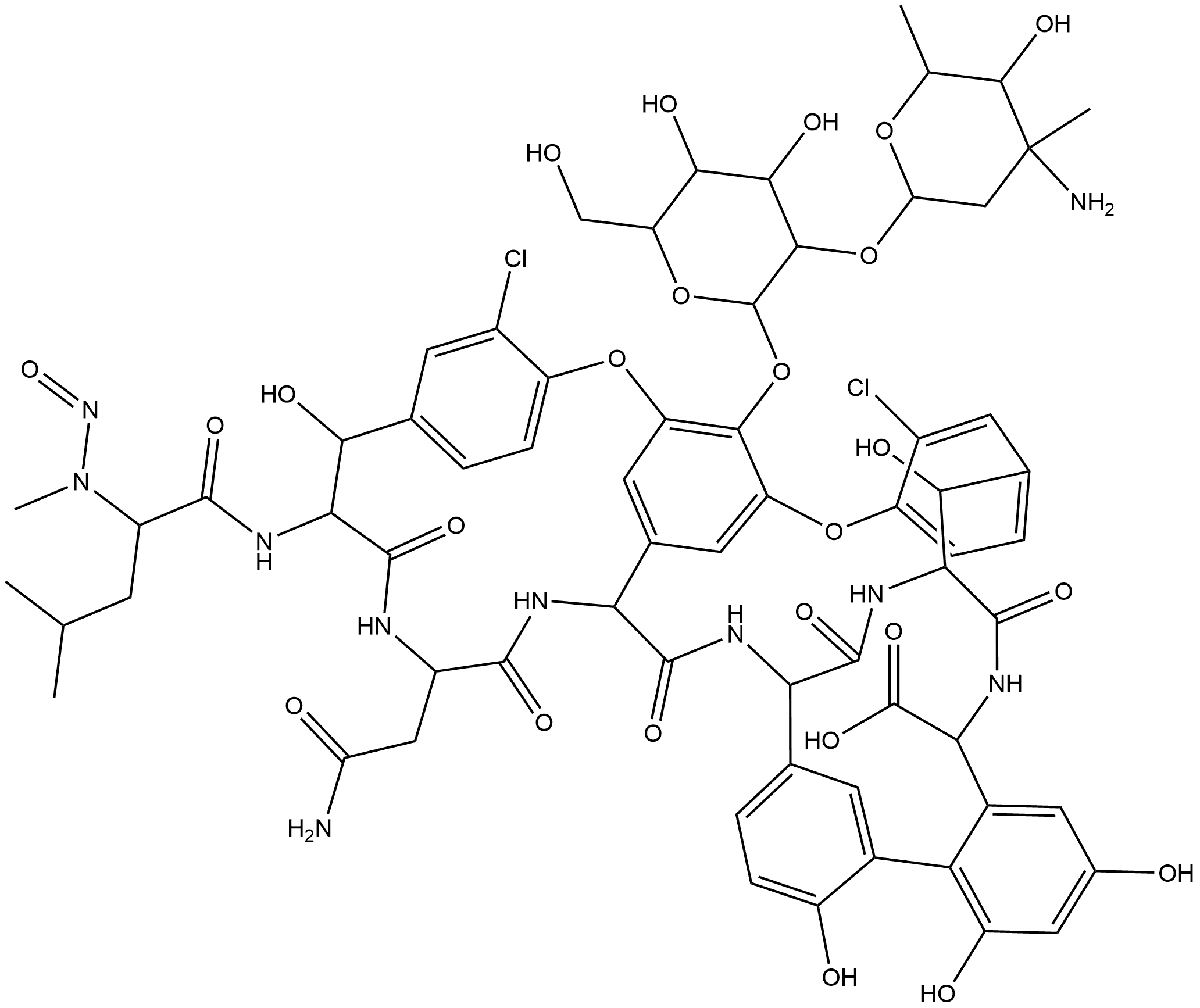 Vancomycin, 56-nitroso- (9CI) Structural