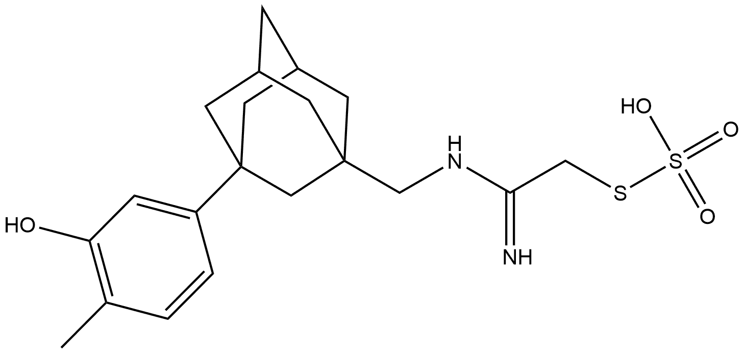 Thiosulfuric acid (H2S2O3), S-[2-[[[3-(3-hydroxy-4-methylphenyl)tricyclo[3.3.1.13,7]dec-1-yl]methyl]amino]-2-iminoethyl] ester Structural