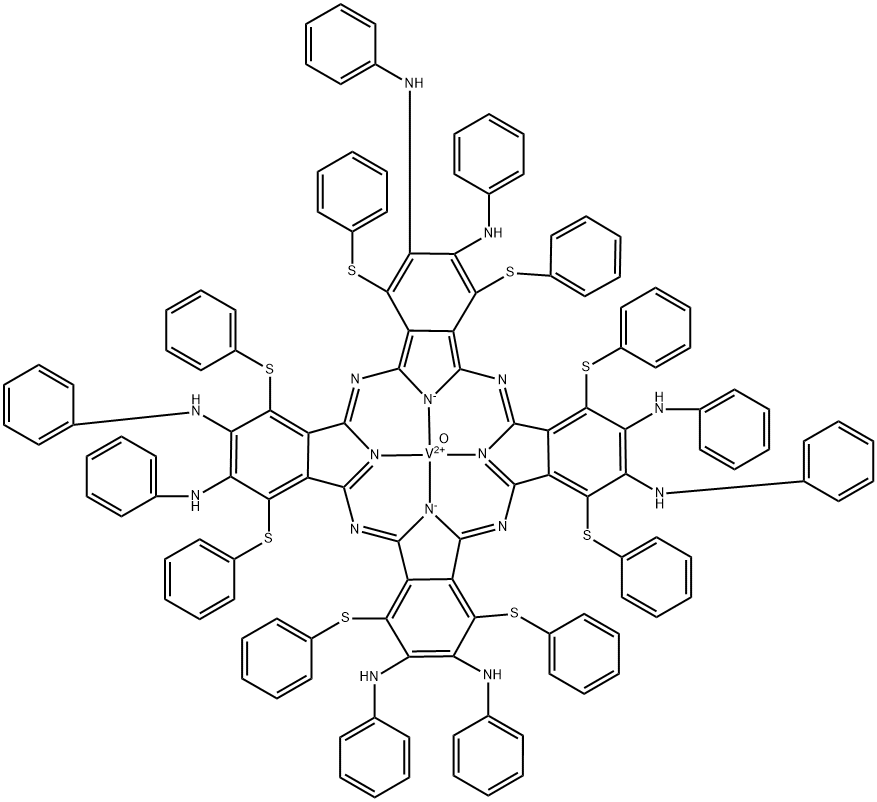 Octakis(anilino)octakis(phenylthio)vanadyl phthalocyanine Structural