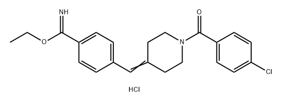 Benzenecarboximidic acid, 4-[[1-(4-chlorobenzoyl)-4-piperidinylidene]methyl]-, ethyl ester, hydrochloride (1:1) Structural
