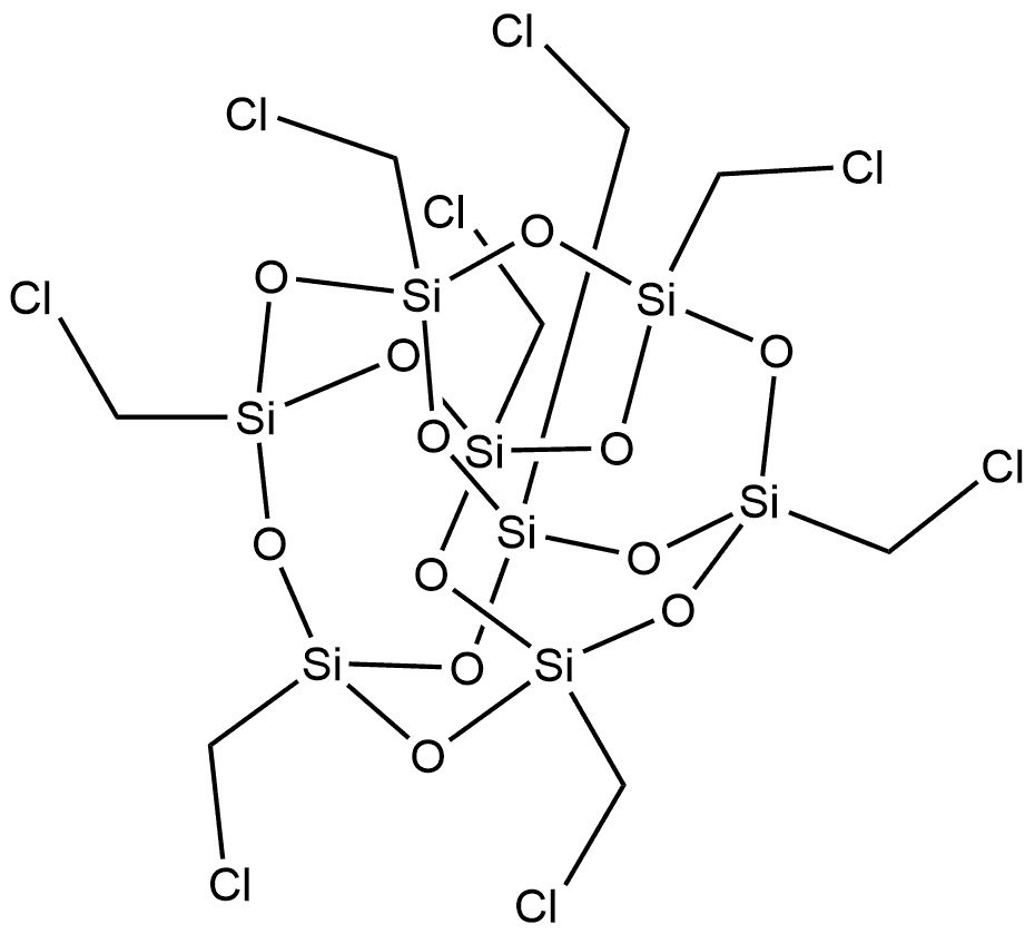 Pentacyclo[9.5.1.13,9.15,15.17,13]octasiloxane, 1,3,5,7,9,11,13,15-octakis(chloromethyl)- Structural