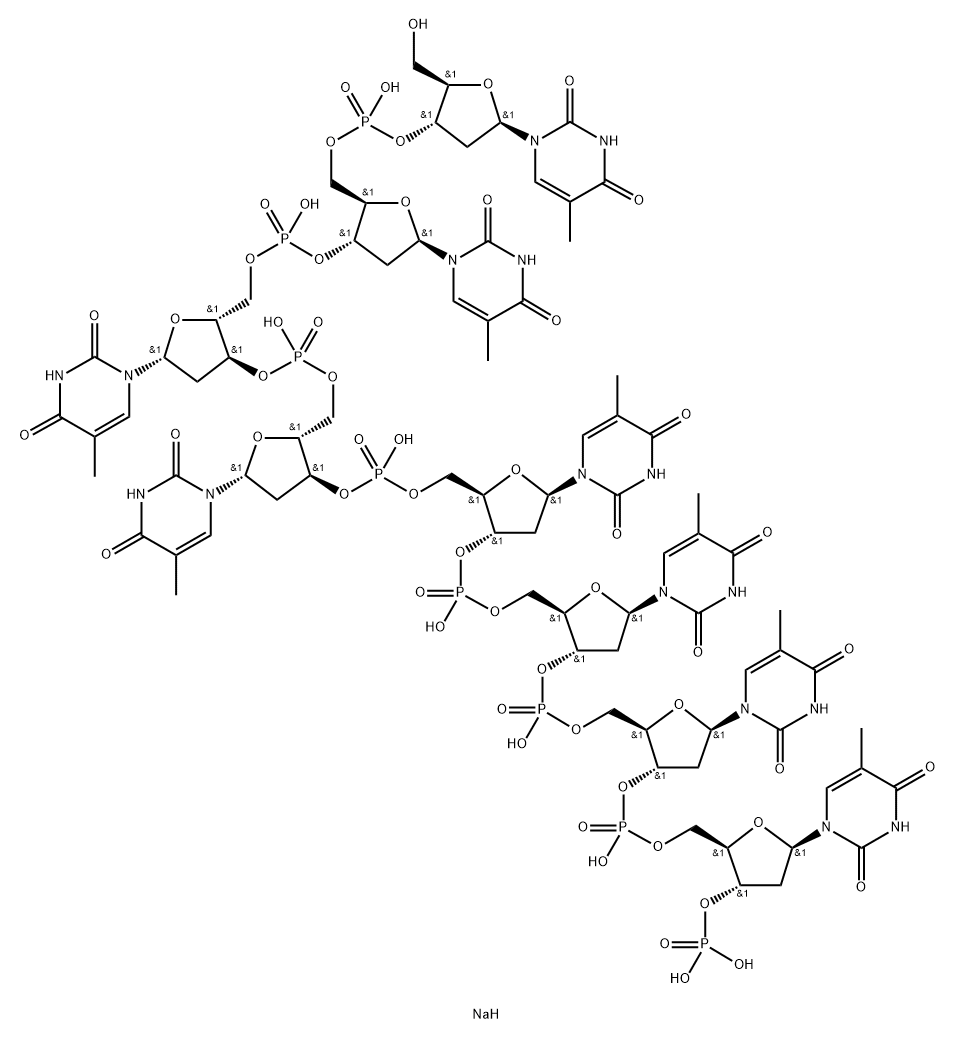 OLIGOTHYMIDYLIC ACID D(PT)8 SODIUM Structural