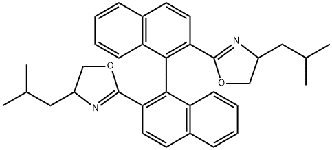 Oxazole, 2,2'-(1S)-[1,1'-binaphthalene]-2,2'-diylbis[4,5-dihydro-4-(2-methylpropyl)-, (4S,4'S)- Structural