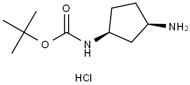 rac-tert-butyl N-[(1R,3S)-3-aminocyclopentyl]carbamate hydrochloride Structural