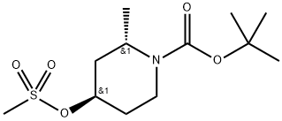 tert-Butyl (2S,4R)-2-methyl-4-((methylsulfonyl)oxy)piperidine-1-carboxylate Structural