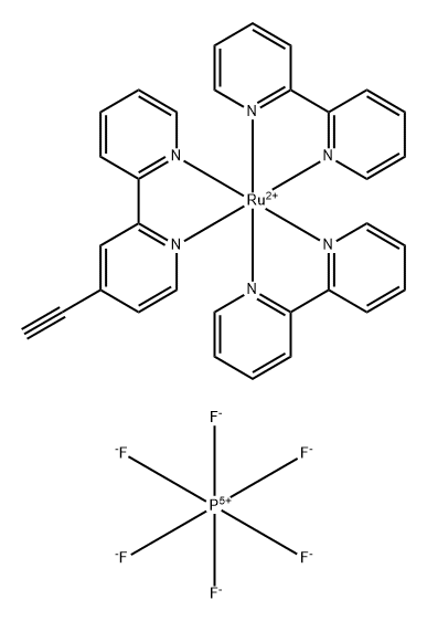 Ruthenium(2+), bis(2,2'-bipyridine-κN1,κN1')(4-ethynyl-2,2'-bipyridine-κN1,κN1')-, (OC-6-33)-, hexafluorophosphate(1-) (1:2) Structural