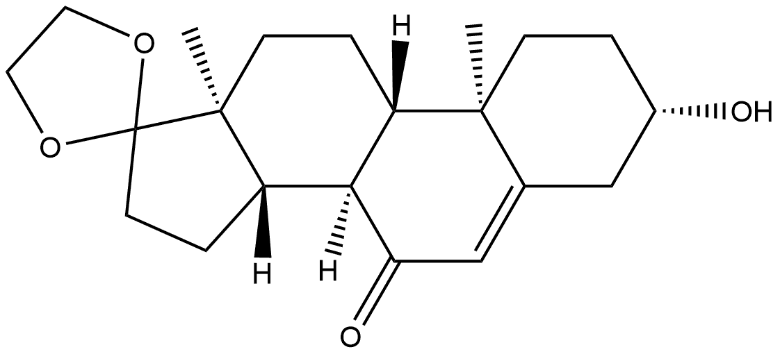 Androst-5-ene-7,17-dione, 3-hydroxy-, cyclic 17-(1,2-ethanediyl acetal), (3β)- Structural
