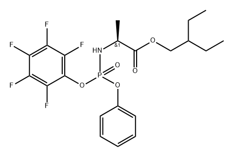 L-Alanine, N-[(2,3,4,5,6-pentafluorophenoxy)phenoxyphosphinyl]-, 2-ethylbutyl ester Structural
