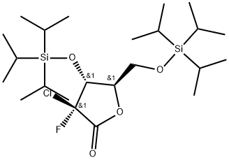 D-erythro-Pentonic acid, 2-chloro-2-deoxy-2-fluoro-3,5-bis-O-[tris(1-methylethyl)silyl]-, γ-lactone, (2S)- Structural