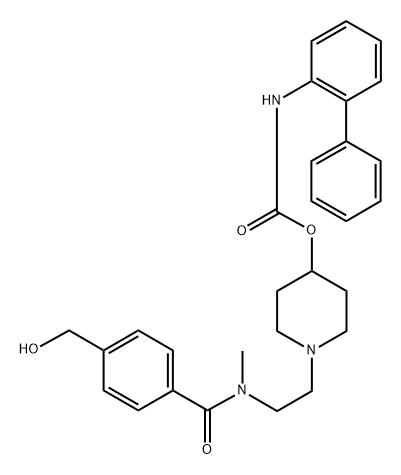 Carbamic acid, N-[1,1'-biphenyl]-2-yl-, 1-[2-[[4-(hydroxymethyl)benzoyl]methylamino]ethyl]-4-piperidinyl ester Structural