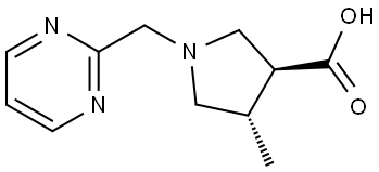 trans-4-methyl-1-[(pyrimidin-2-yl)methyl]pyrrolidine-3-carboxylic acid Structural