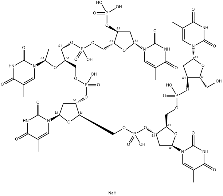 OLIGOTHYMIDYLIC ACID D(PT)5 SODIUM Structural