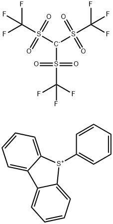 Dibenzothiophenium, 5-phenyl-, salt with tris[(trifluoromethyl)sulfonyl]methane Structural