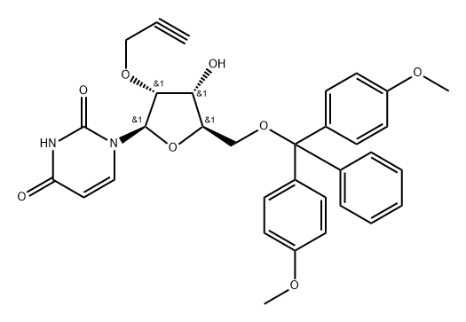 Uridine, 5'-O-[bis(4-methoxyphenyl)phenylmethyl]-2'-O-2-propyn-1-yl- Structural