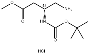 Butanoic acid, 4-amino-3-[[(1,1-dimethylethoxy)carbonyl]amino]-, methyl ester, hydrochloride (1:1), (3R)- Structural