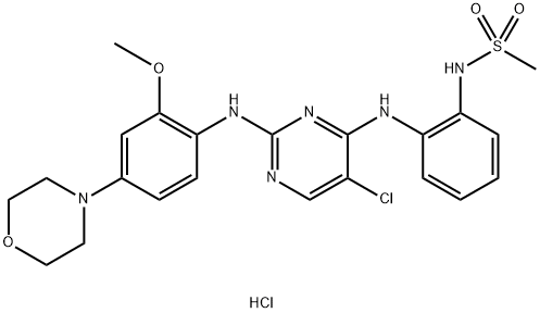 Methanesulfonamide, N-[2-[[5-chloro-2-[[2-methoxy-4-(4-morpholinyl)phenyl]amino]-4-pyrimidinyl]amino]phenyl]-, hydrochloride (1:1)