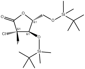 D-erythro-Pentonic acid, 2-chloro-2-deoxy-3,5-bis-O-[(1,1-dimethylethyl)dimethylsilyl]-2-fluoro-, γ-lactone, (2S)- Structural