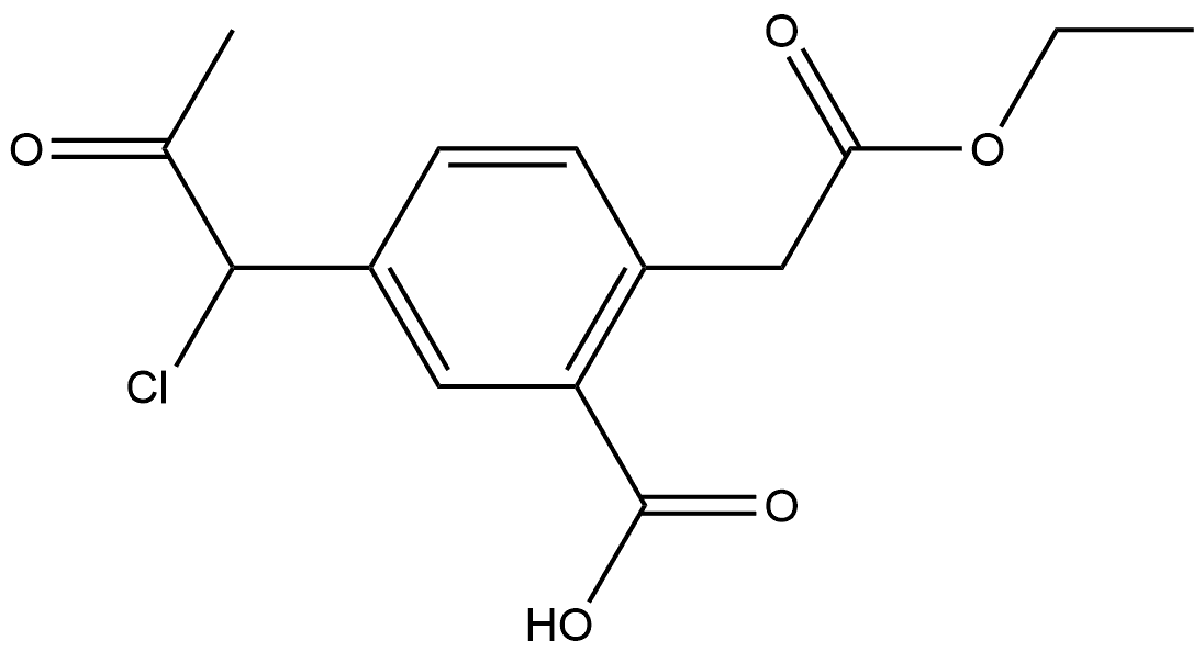 Ethyl 2-carboxy-4-(1-chloro-2-oxopropyl)phenylacetate Structural
