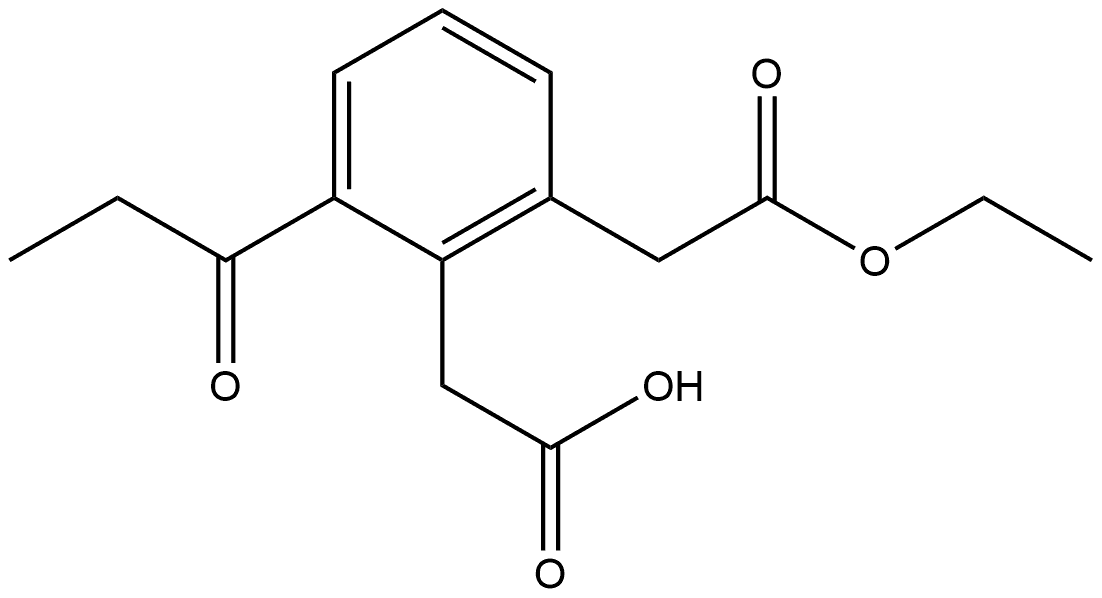 Ethyl 2-(carboxymethyl)-3-propionylphenylacetate Structural